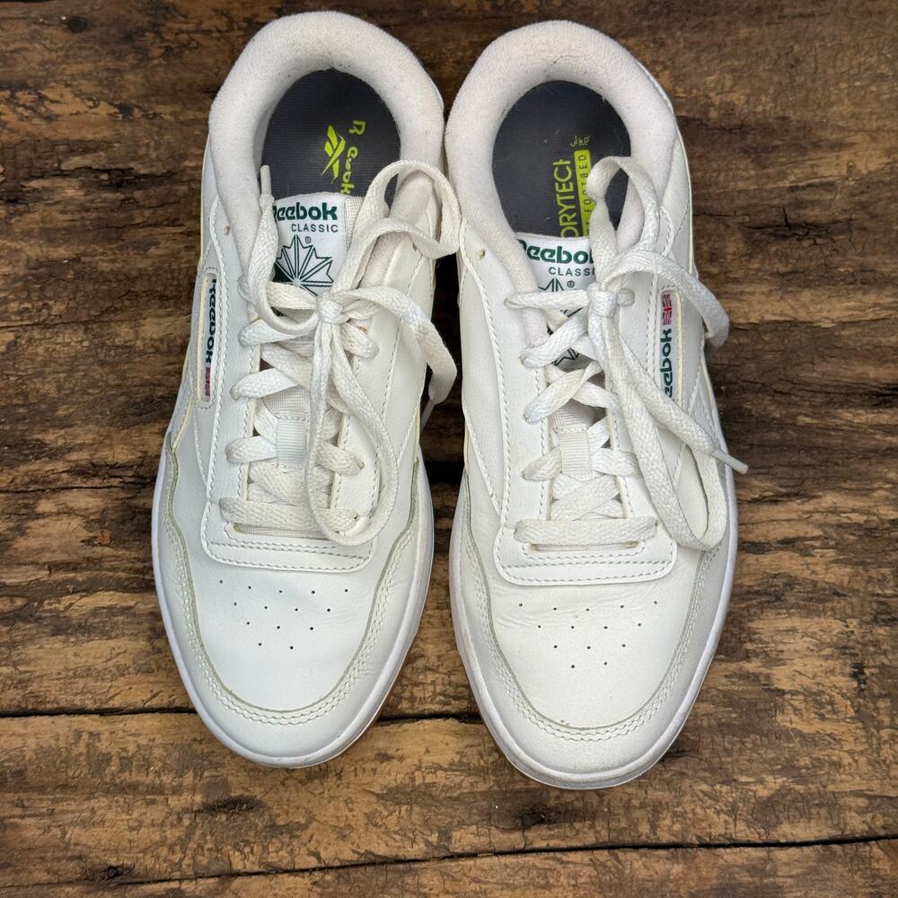 Reebok Club C 85 Classic White Green Leather Sneakers Size 8